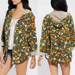 Numph Anthropologie Lenny Heart Camo Cotton Jacket Sz 38 US 8